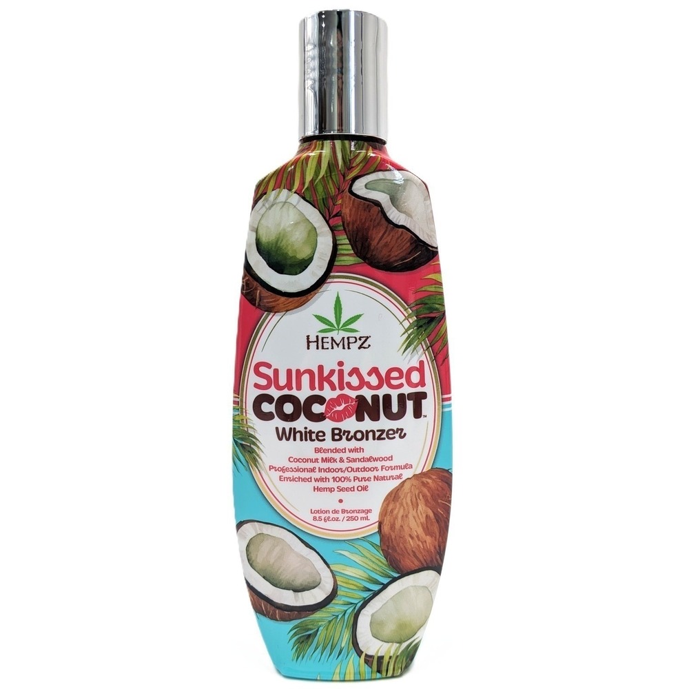 Hempz Sunkissed Coconut White Bronzer Lotion 8.5 oz Hydrating Tanning Lotion